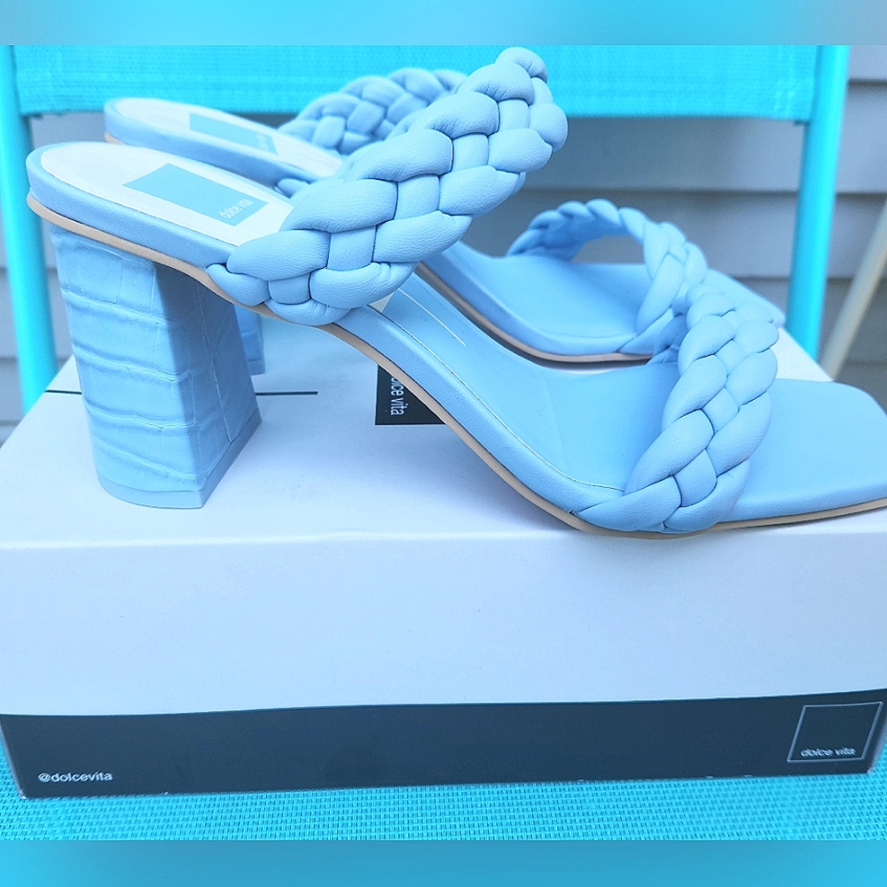 NIB Dolce Vita Blue Braided High Heel Sandals Size 10